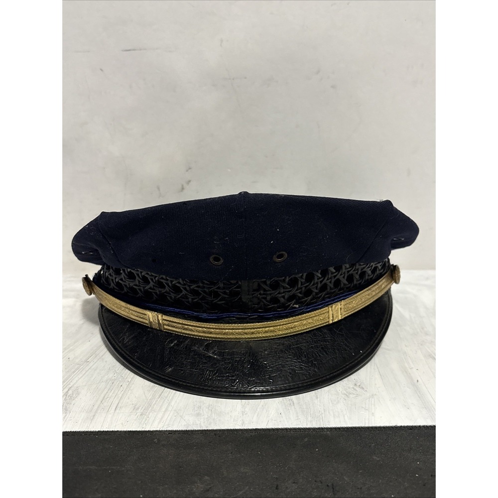 Vintage Police Hat Size 7 1/8 Wool 1940s 50s Visor Cap Chicago The Fair